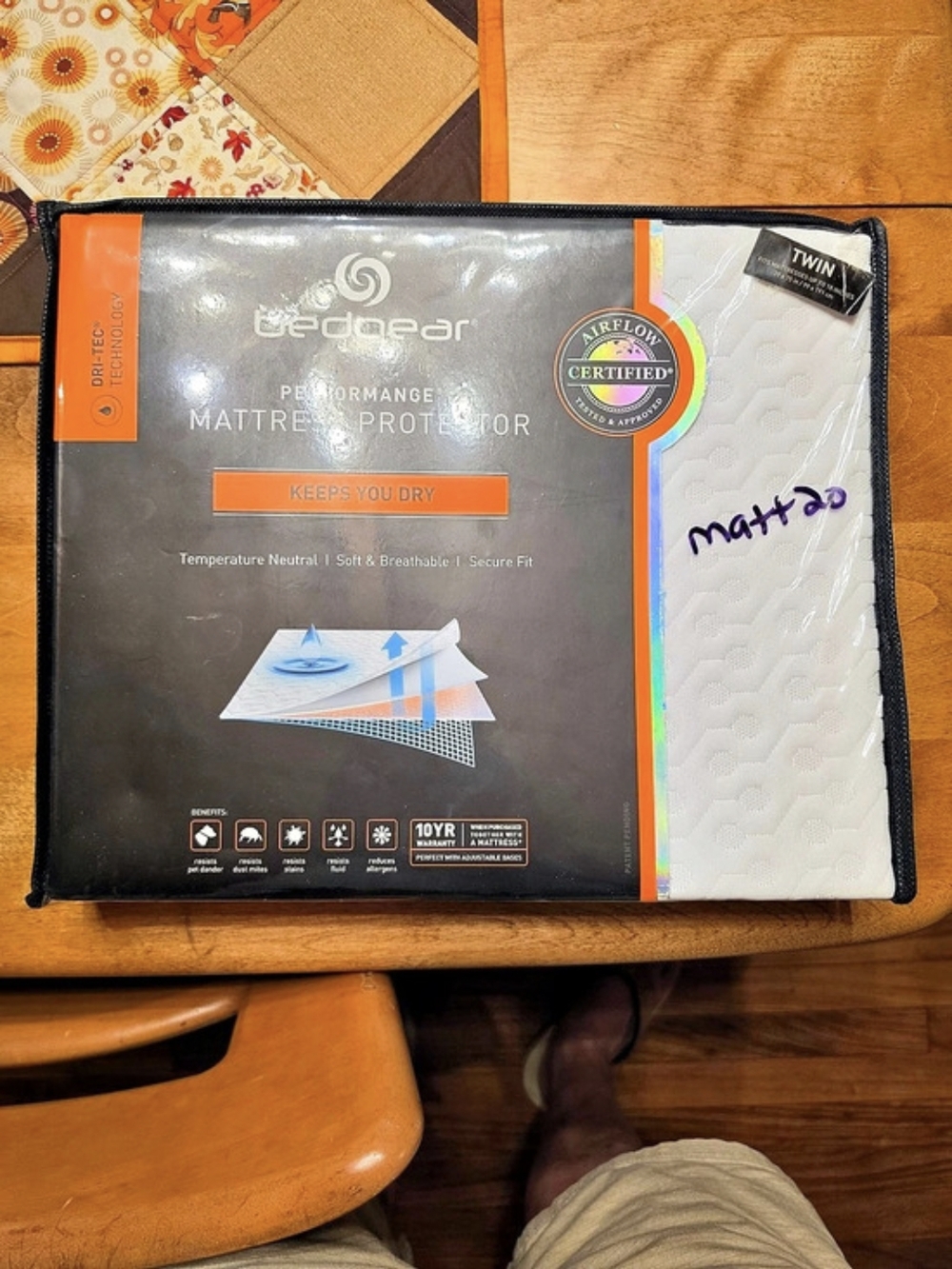 bedgear Performance Mattress Protector Twin White & Black